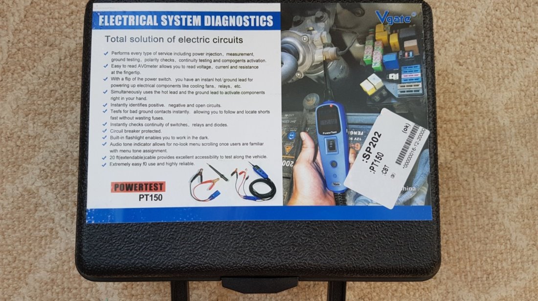 Sonda electrica Vgate PowerScan PT150 - Electrical System Circuit tester