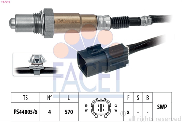 Sonda Lambda Facet Hyundai 10.7510