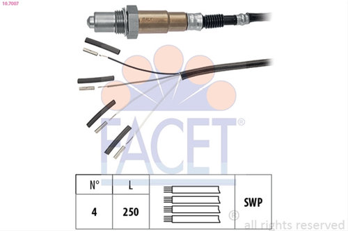 Sonda Lambda Facet Vw 10.7007