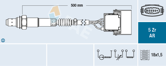 Sonda Lambda (FAE75015 FAE) OPEL