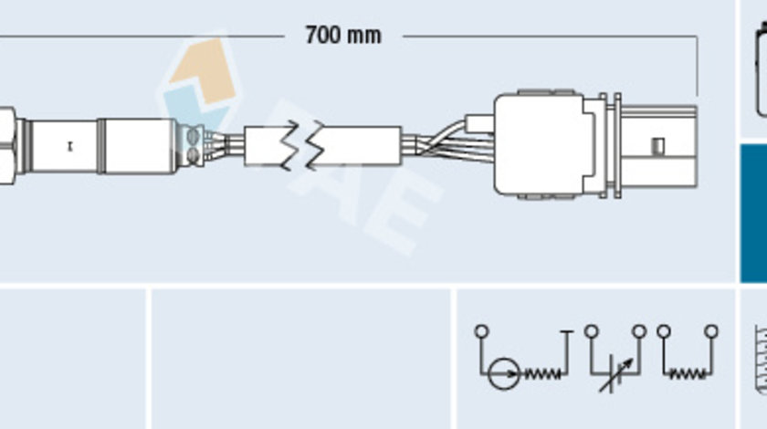 Sonda Lambda (FAE75034 FAE) AUDI,FIAT,FORD,SEAT,SKODA,VW