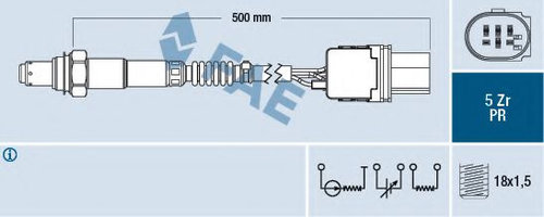 Sonda Lambda OPEL MOVANO platou / sasiu (U9, E9) (1998 - 2010) FAE 75060 piesa NOUA