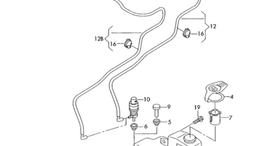 Spalator parbriz incalzit dreapta Audi A6 4B (C5) Sedan 20032.5 TDI OEM 4B0955988