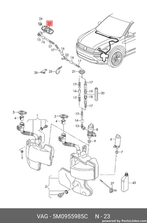 Spalator parbriz Volkswagen Golf 6 Hatchback OEM 5M0955985C