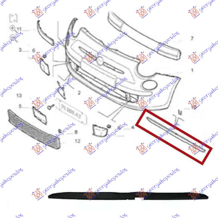 Spoiler Bara Fata - Fiat 500 2007 , 51861057