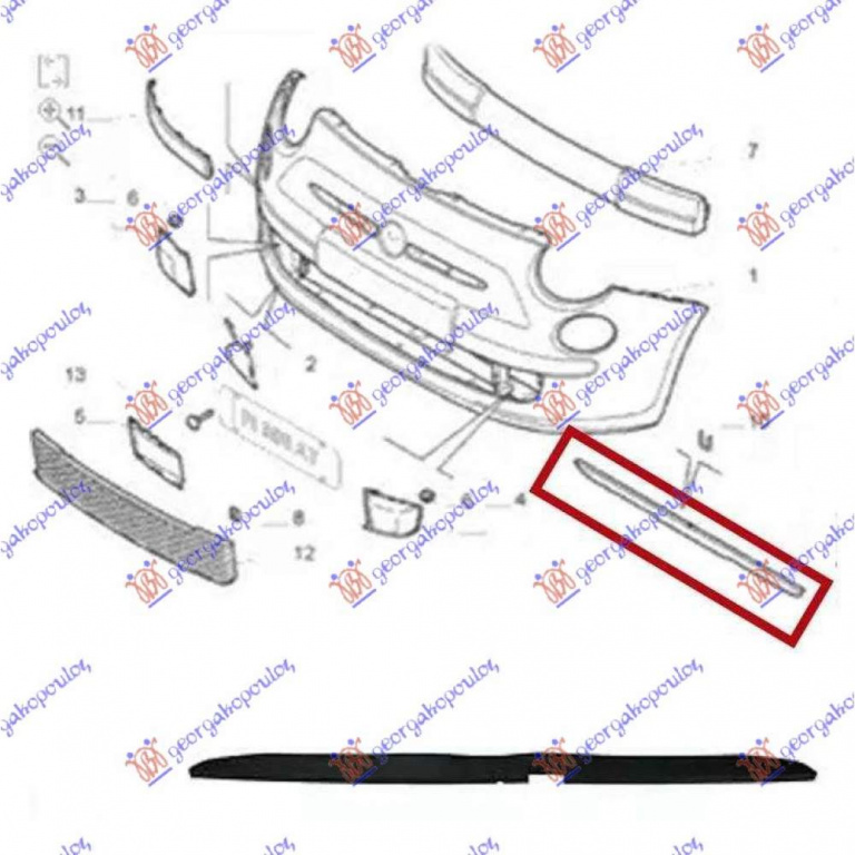 Spoiler Bara Fata - Fiat Panda New 2012 , 51861057