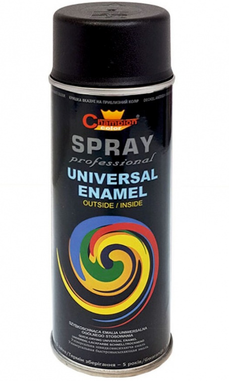Spray Vopsea Champion Color Professional Negru Mat RAL 9005 400ML TCT-4878