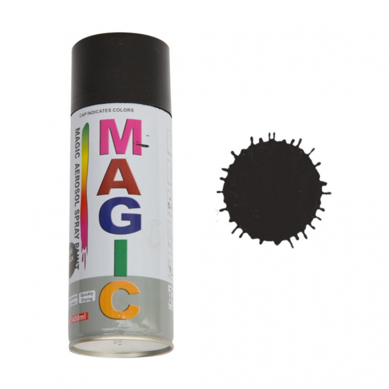 Spray Vopsea Magic Negru Mat 400ML