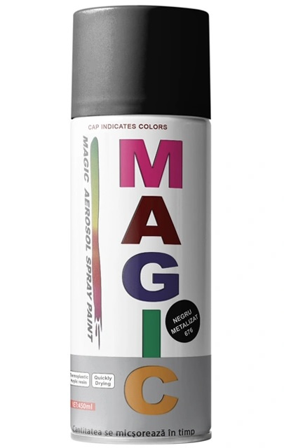 Spray Vopsea Magic Negru Metalizat 676 400ML