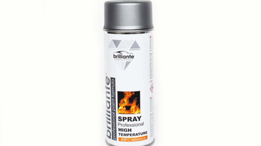 Spray Vopsea Temp. Inalte/TermoRezistent Silver 400 ML Brilliante