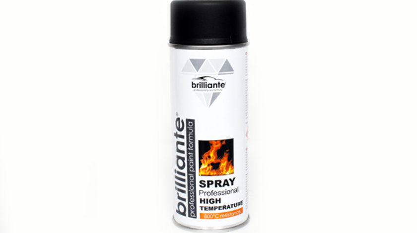 Spray Vopsea Temperaturi Inalte/TermoRezistent Negru 400 ML Brilliante