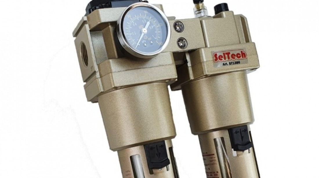 ST1386 Filtru, regulator si lubrificator aer de 3/4, SelTech