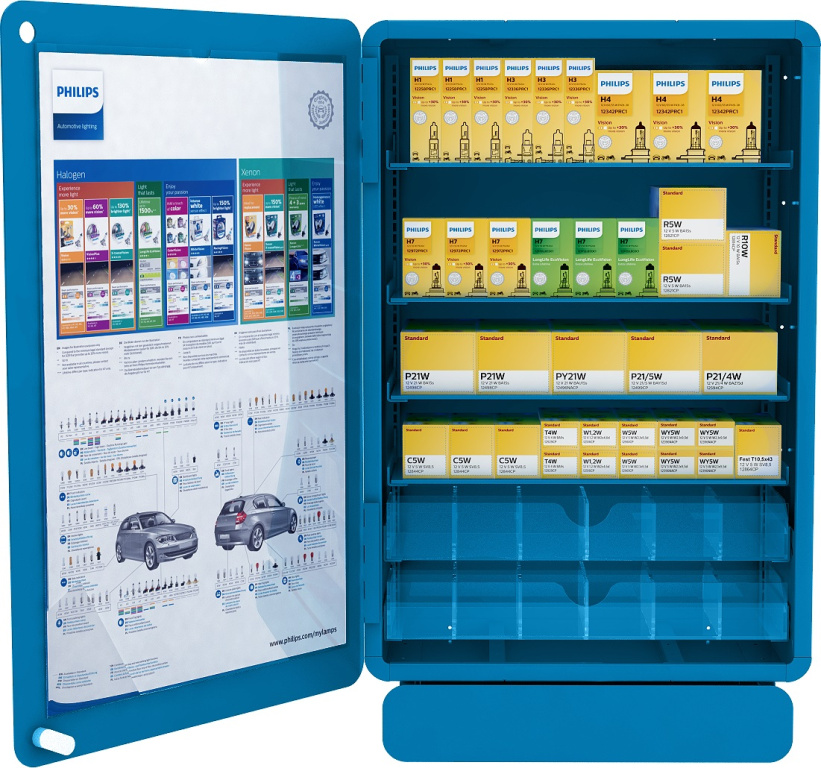 Stand 250 Becuri Metalic Philips 12V Cu Tester 56202CD