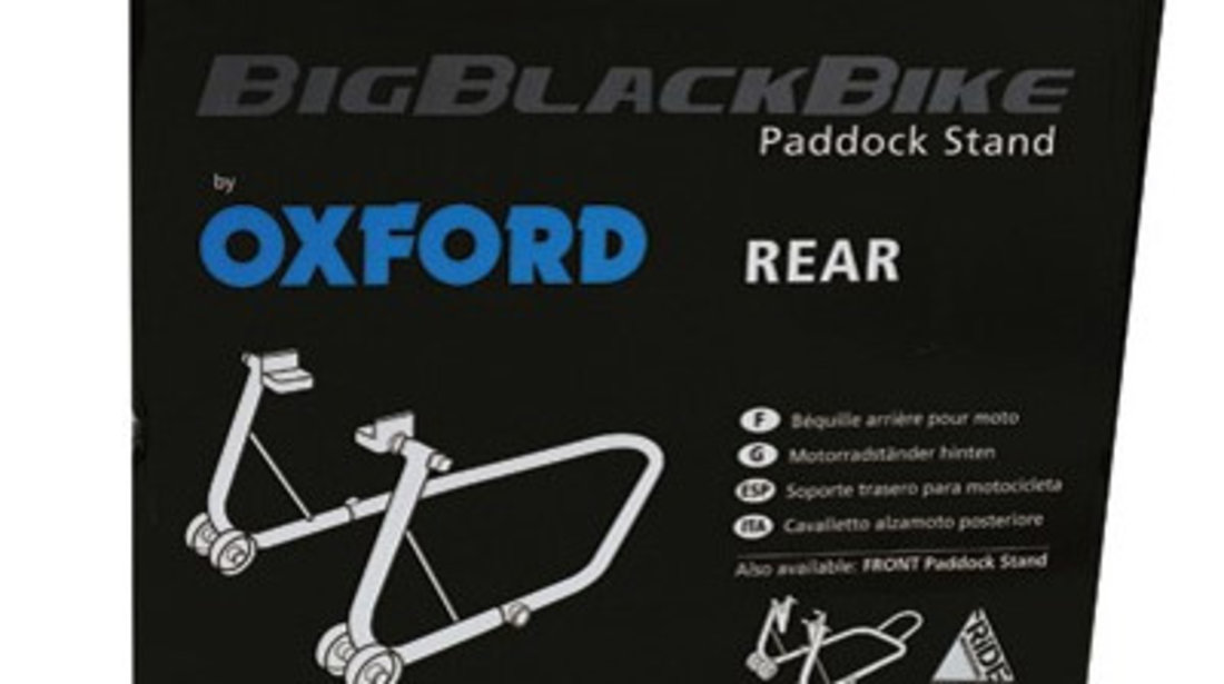 Stand Roata Moto Spate Oxford Big Black Bike Black Rear Paddock Stand Otel Negru SP821