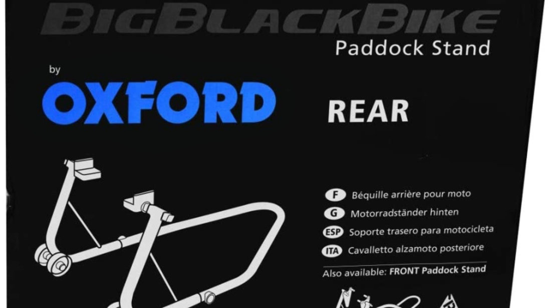 Stand Roata Moto Spate Oxford Big Black Bike Black Rear Paddock Stand Otel Negru SP821
