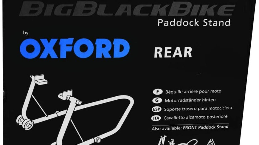 Stand Roata Moto Spate Oxford Big Black Bike Black Rear Paddock Stand Otel Negru SP821