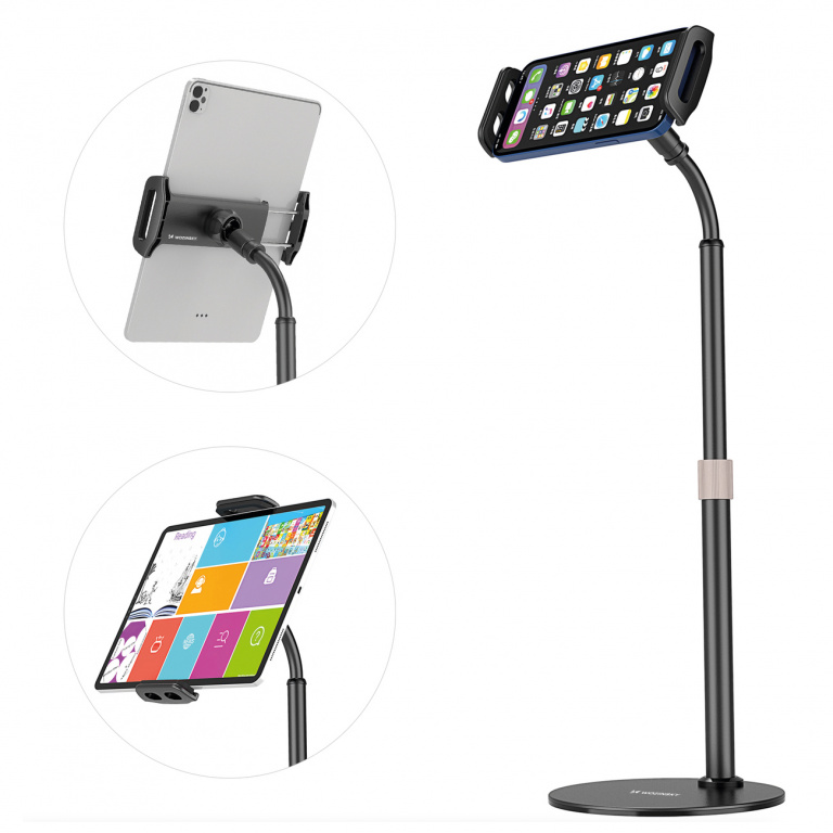 Stand Wozinsky Pentru Tabletă și Telefon Pe Birou Negru (WTHBK4)