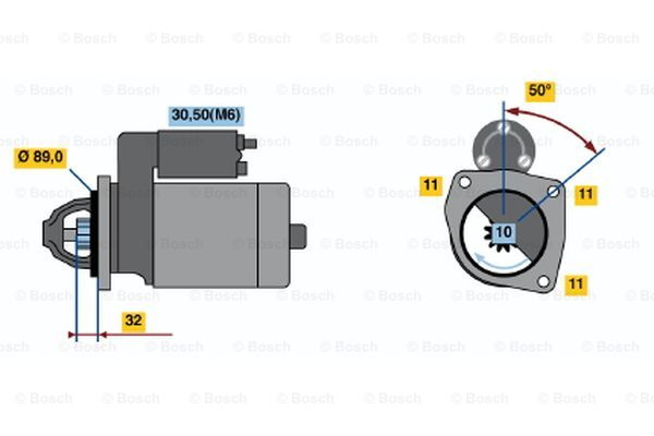 Starter (0001108111 BOSCH) FORD,LAND ROVER