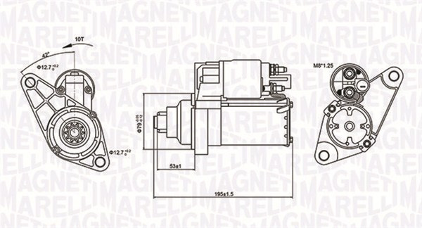Starter (063721330010 MAGNETI MARELLI) AUDI,SEAT,SKODA,VW