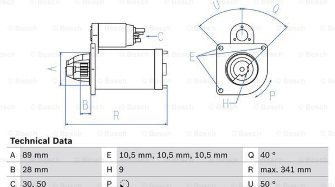 Starter (0986011270 BOSCH) IVECO