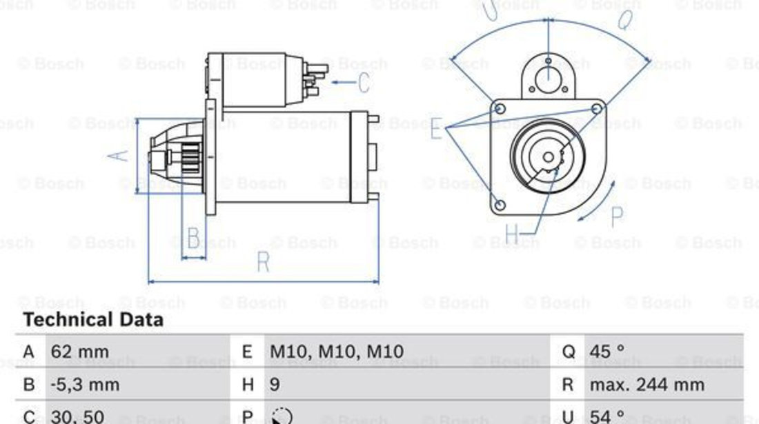 Starter (0986016120 BOSCH) Citroen,FIAT,PEUGEOT