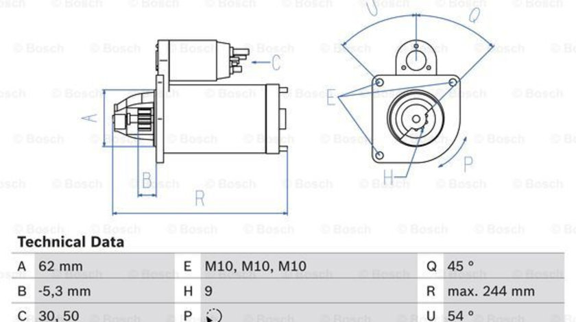 Starter (0986016120 BOSCH) Citroen,FIAT,PEUGEOT