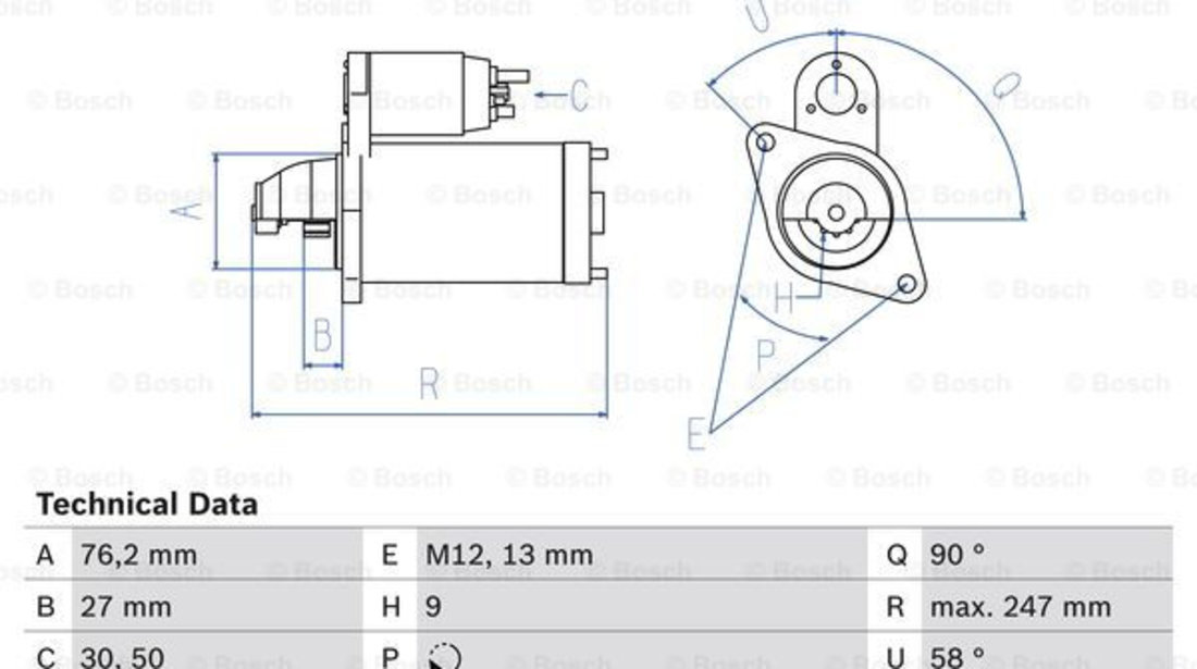 Starter (0986016780 BOSCH) AUDI,VW