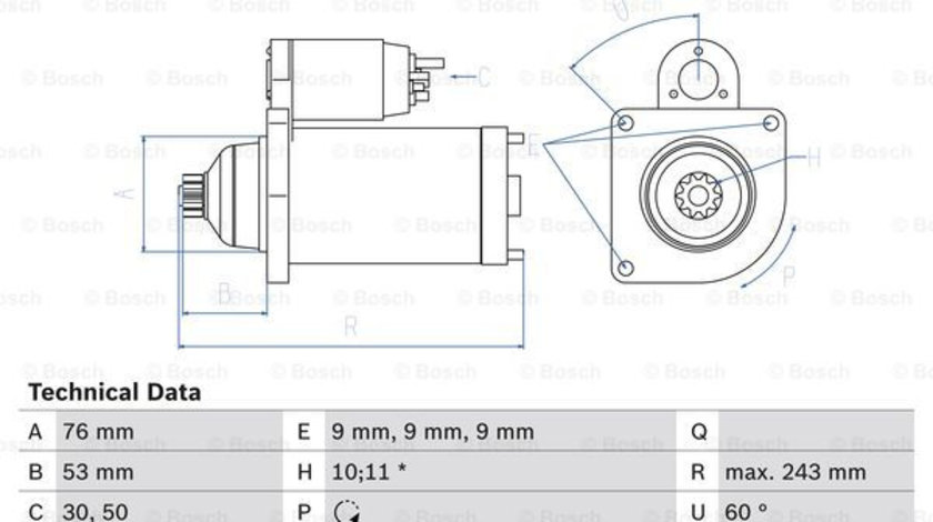 Starter (0986016990 BOSCH) VW