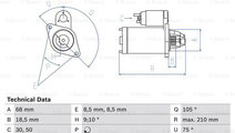 Starter (0986017120 BOSCH) CHEVROLET,DAEWOO,FIAT,O...