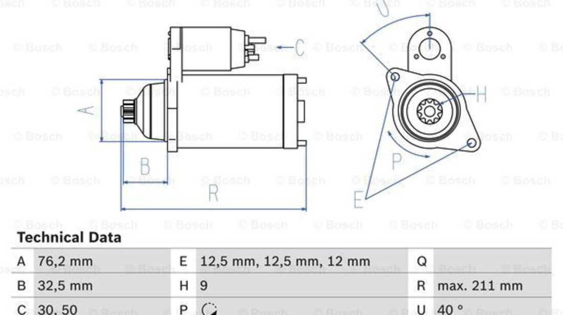 Starter (0986017830 BOSCH) AUDI,FORD,SEAT,SKODA,VW