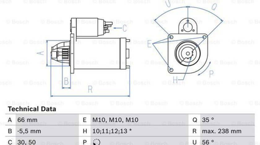 Starter (0986018310 BOSCH) CHEVROLET,Citroen,DS,FIAT,HYUNDAI,LANCIA,MITSUBISHI,OPEL,PEUGEOT,PEUGEOT (DF-PSA),SUZUKI,VAUXHALL