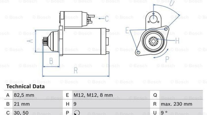 Starter (0986018380 BOSCH) VW