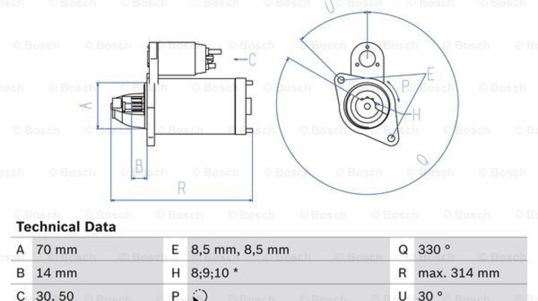 Starter (0986018570 BOSCH) MERCEDES-BENZ