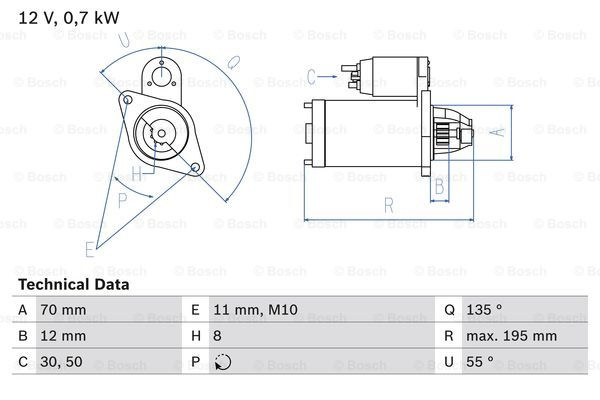 Starter (0986018630 BOSCH) NISSAN