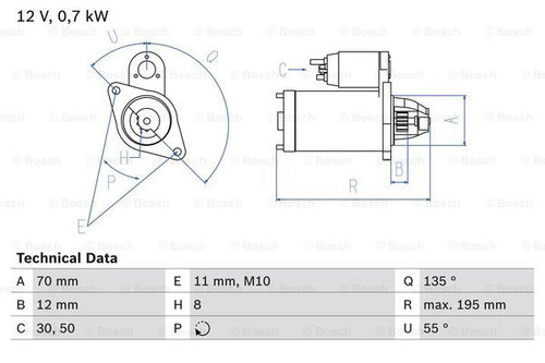 Starter (0986018630 BOSCH) NISSAN