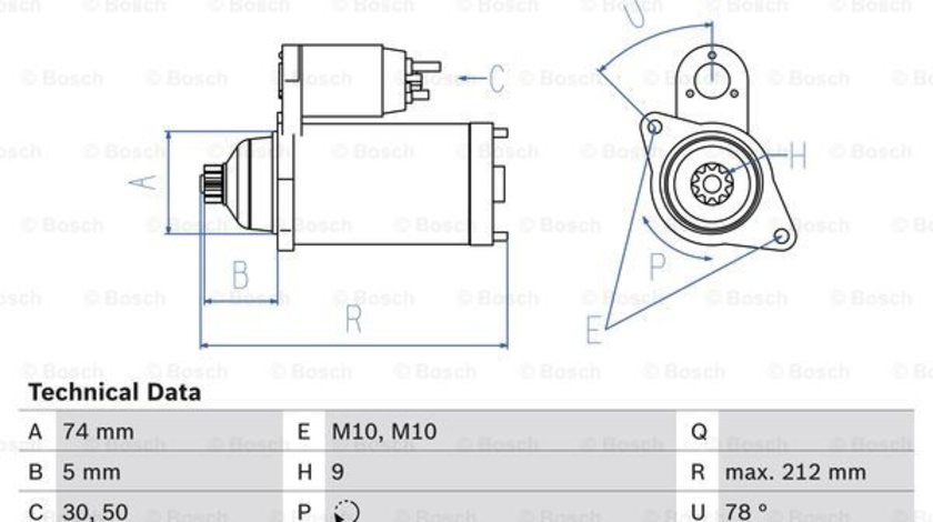 Starter (0986018701 BOSCH) TOYOTA