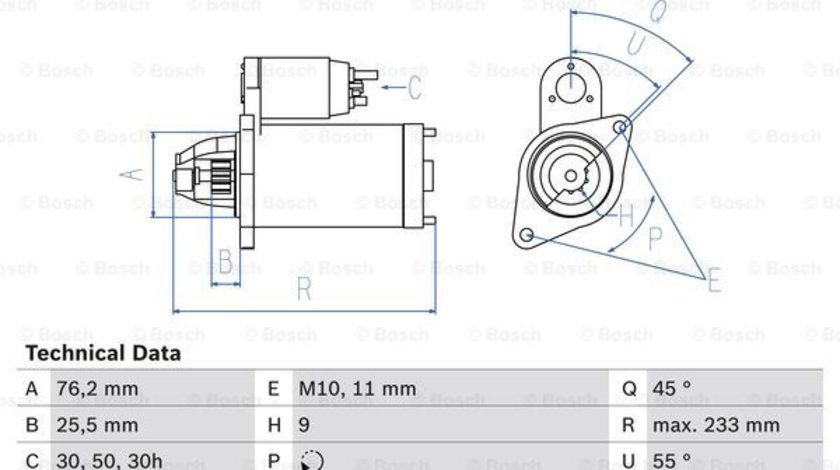 Starter (0986018890 BOSCH) BMW,BMW (BRILLIANCE)