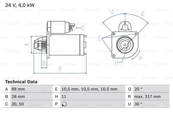 Starter (0986018990 BOSCH) MAN