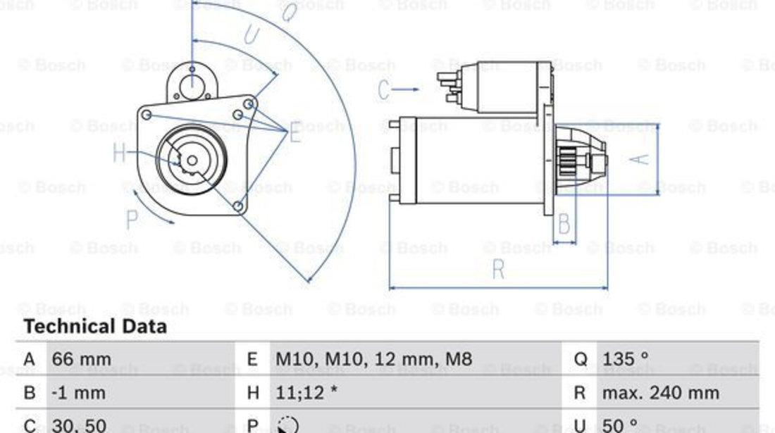 Starter (0986020131 BOSCH) MITSUBISHI,NISSAN,OPEL,RENAULT,SUZUKI,VAUXHALL