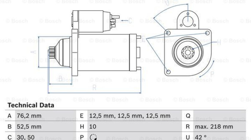 Starter (0986020240 BOSCH) AUDI,SEAT,SKODA,VW,VW (SVW)