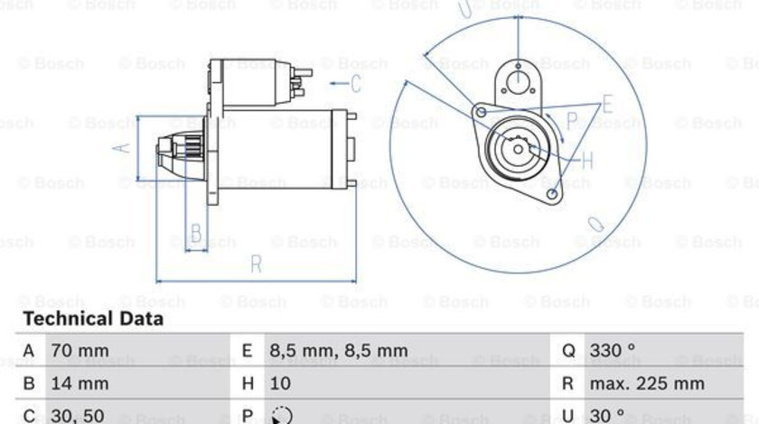 Starter (0986021260 BOSCH) MERCEDES-BENZ