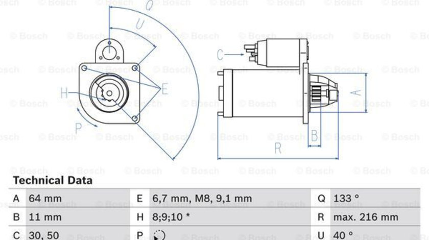 Starter (0986021590 BOSCH) ABARTH,ALFA ROMEO,FIAT,FORD,LANCIA