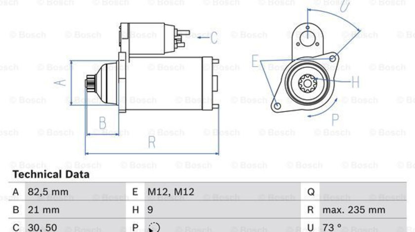 Starter (0986021630 BOSCH) VW