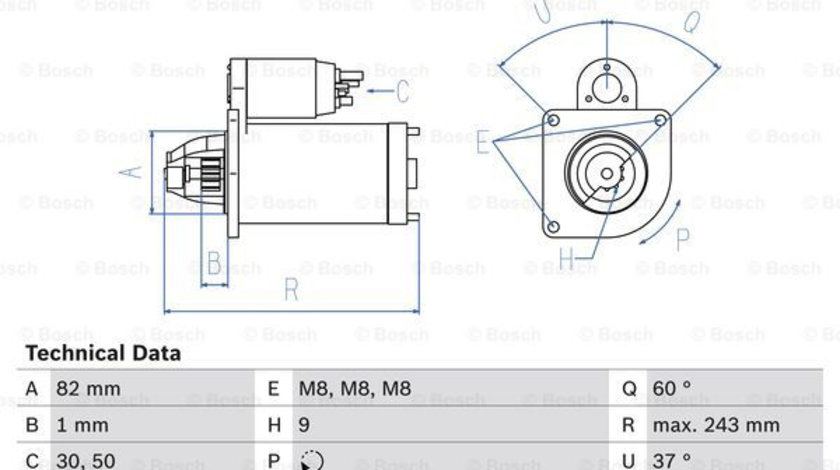 Starter (0986021640 BOSCH) Citroen,FIAT,PEUGEOT