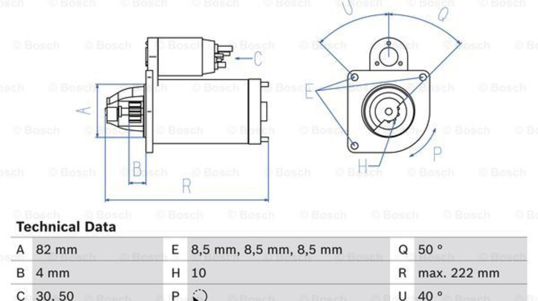 Starter (0986022061 BOSCH) OPEL,VAUXHALL