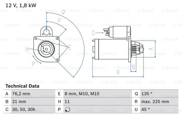 Starter (0986022581 BOSCH) BMW
