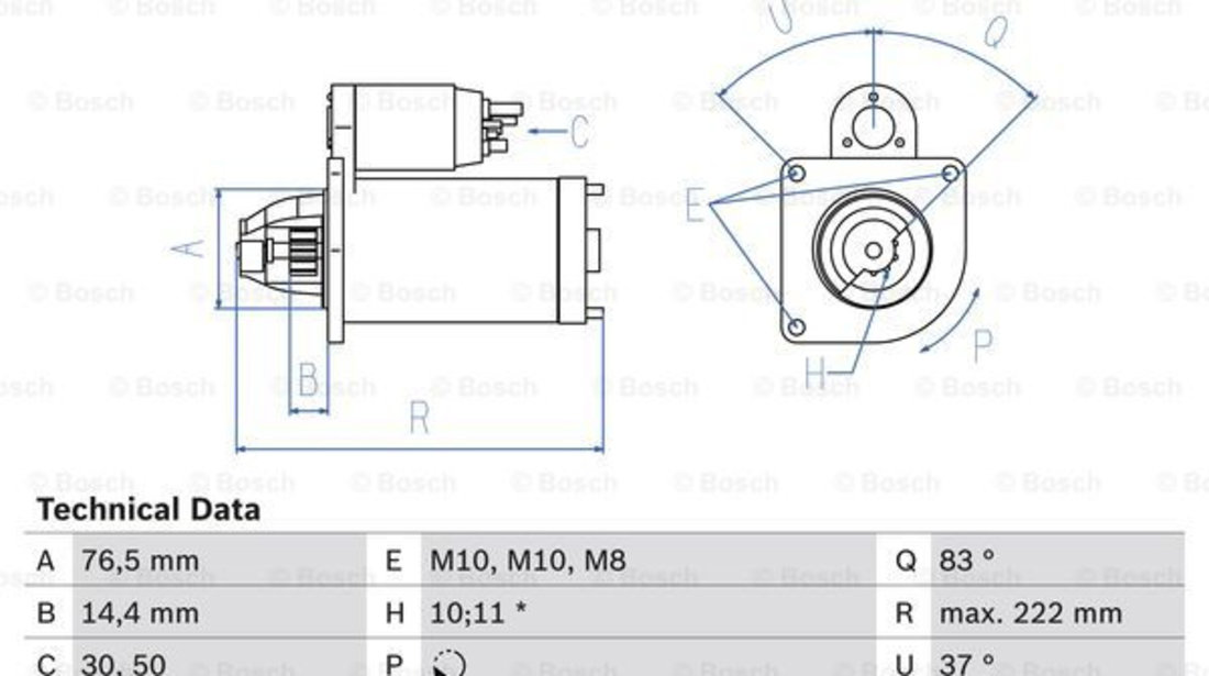 Starter (0986023530 BOSCH) NISSAN,OPEL,RENAULT,VAUXHALL