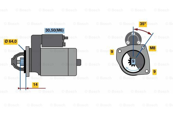 Starter (0986023810 BOSCH) LANCIA