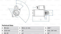 Starter (0986024030 BOSCH) AUDI