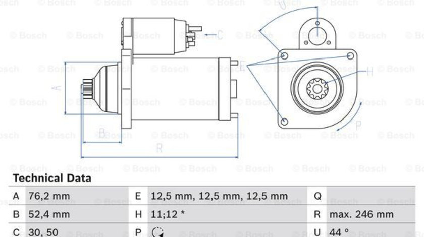 Starter (0986024100 BOSCH) AUDI,SEAT,SKODA,VW